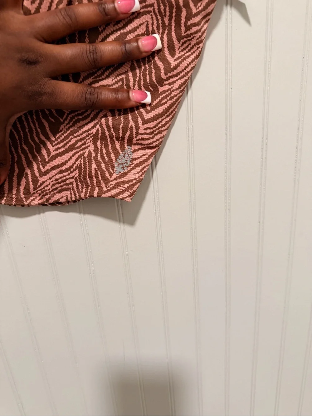Free People Pink and Brown Zebra Print Cropped Tank